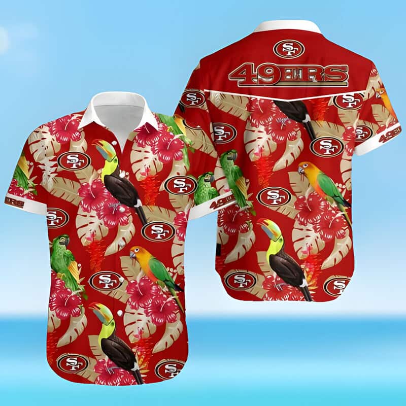 NFL San Francisco 49ers Hawaiian Shirt Parrot Pattern Summer Beach Gift