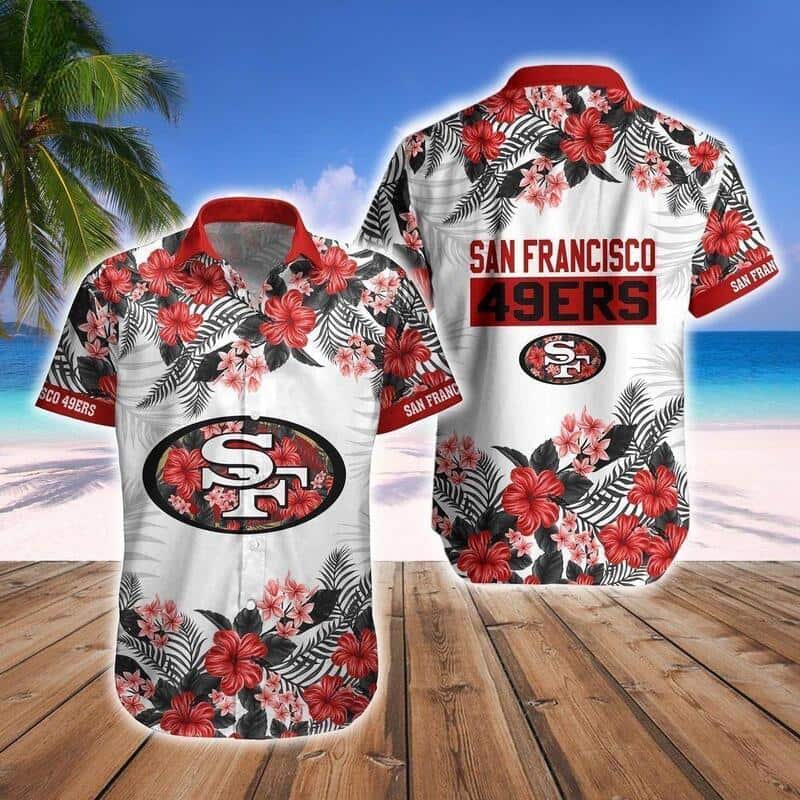 NFL San Francisco 49ers Hawaiian Shirt Hibiscus Flower Pattern