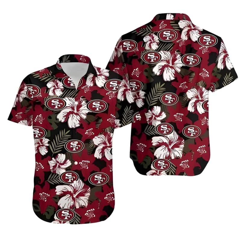 NFL San Francisco 49ers Hawaiian Shirt Hibiscus Flower Pattern Best Beach Gift