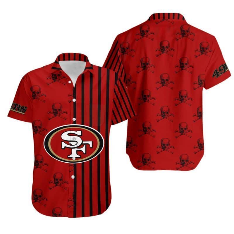 Stripes And Skull NFL San Francisco 49ers Hawaiian Shirt