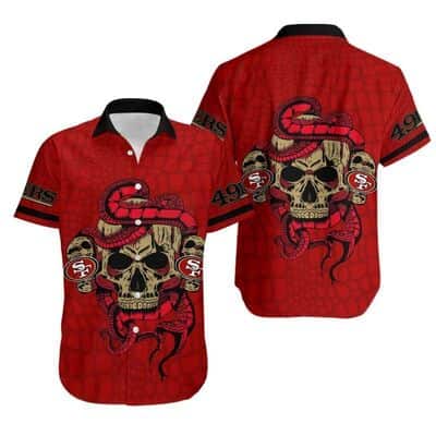 NFL San Francisco 49ers Hawaiian Shirt Snake And Skull