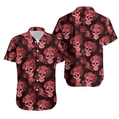 NFL San Francisco 49ers Hawaiian Shirt Mystery Skull And Flower