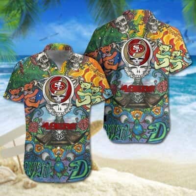 Grateful Dead San Francisco 49ers Hawaiian Shirt Gift For Football Fans