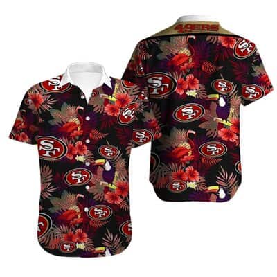 NFL San Francisco 49ers Hawaiian Shirt Tropical Pattern All Over Print