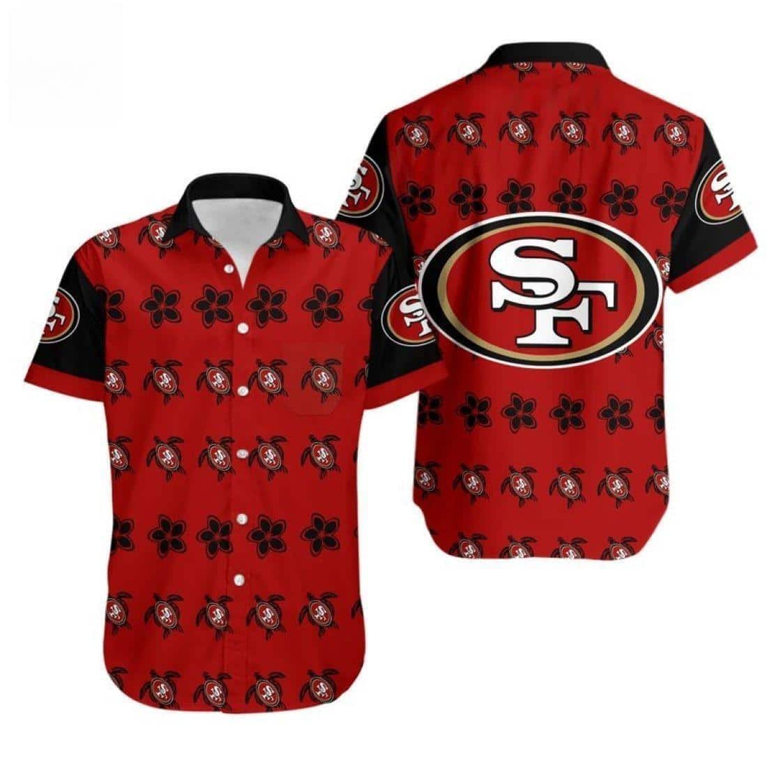 San Francisco 49ers NFL Hawaiian Shirt Turtle And Flower Pattern