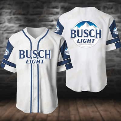White Busch Light Baseball Jersey Gift For Beer Drinkers