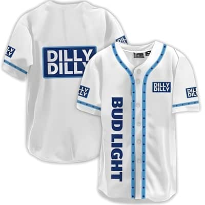 White Dilly Dilly Bud Light Baseball Jersey Beer Lovers Gift