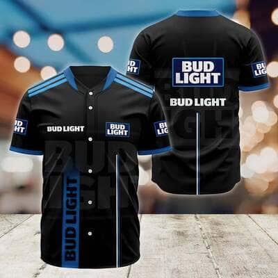 Black Bud Light Baseball Jersey Gift For Beer Drinkers