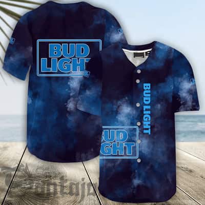 Bud Light Baseball Jersey Smoke Pattern Beer Lovers Gift