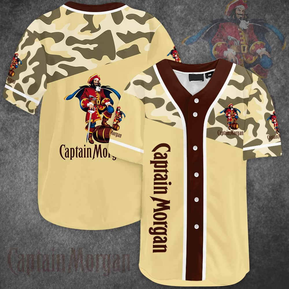 Captain Morgan Baseball Jersey Coconut Tree Pattern