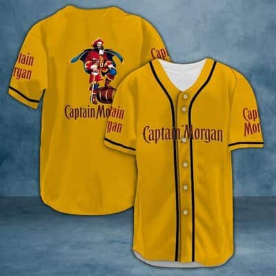Yellow Captain Morgan Baseball Jersey Gift For Sports Dad