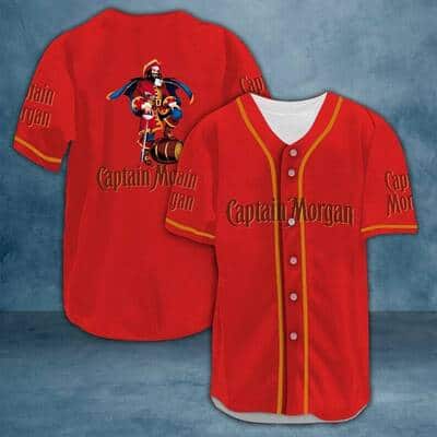 Red Captain Morgan Baseball Jersey Gift For Sports Dad