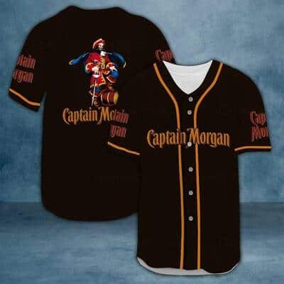 Black Captain Morgan Baseball Jersey Gift For Sports Dad