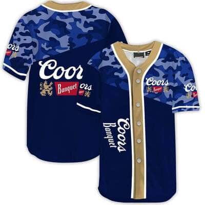 Coors Banquet Beer Baseball Jersey Camouflage Pattern
