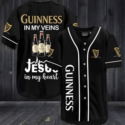 Guinness In My Veins Baseball Jersey Jesus In My Heart