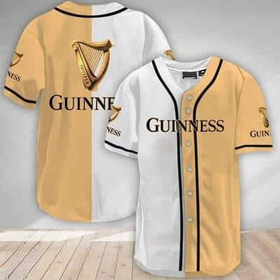 Guinness Beer Baseball Jersey White And Beige Split
