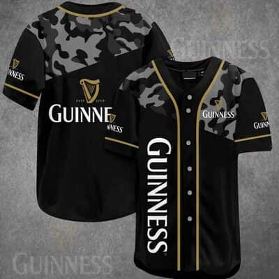 Classic Camouflage Guinness Baseball Jersey Beer Lovers Gift