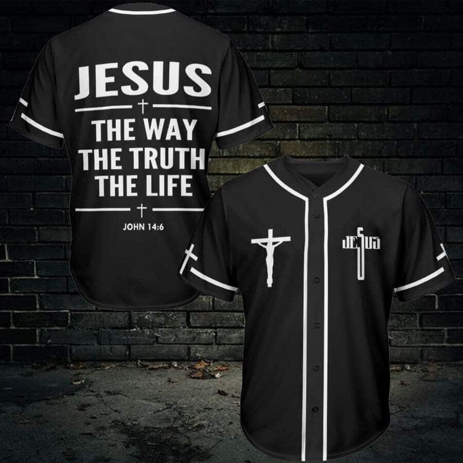 Black Jesus Baseball Jersey The Way The Truth The Life