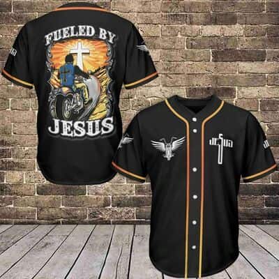 Black Fueled By Jesus Baseball Jersey