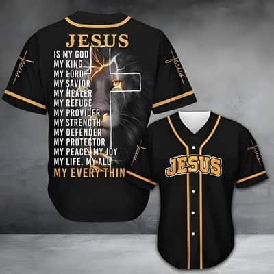 Cross Lion Jesus Baseball Jersey Is My Everything