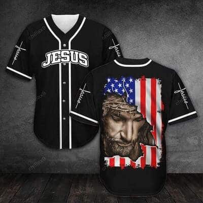 Jesus Baseball Jersey American Flag Christian Gift For Men
