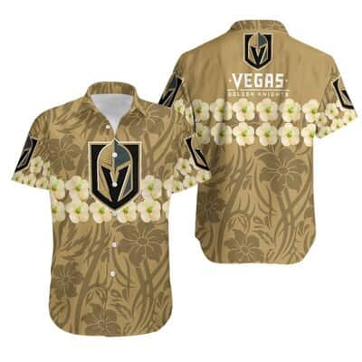 NHL Vegas Golden Knights Hawaiian Shirt Flower Pattern Beach Gift For Dad
