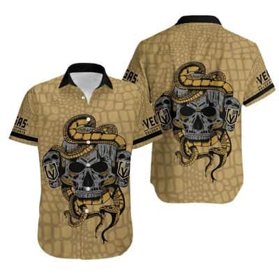 Aloha NHL Vegas Golden Knights Hawaiian Shirt Snake And Skull