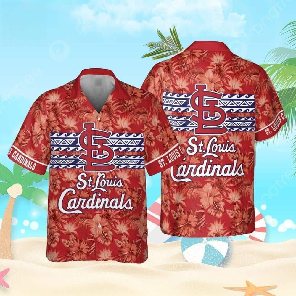 St. Louis Cardinals Funny Hawaiian Shirt Hibiscus Flower Pattern