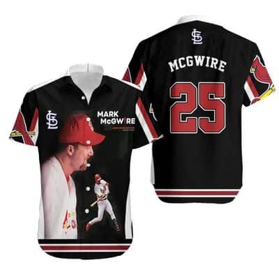 MLB St. Louis Cardinals Hawaiian Shirt Black Aloha 25 Mark Mcgwire