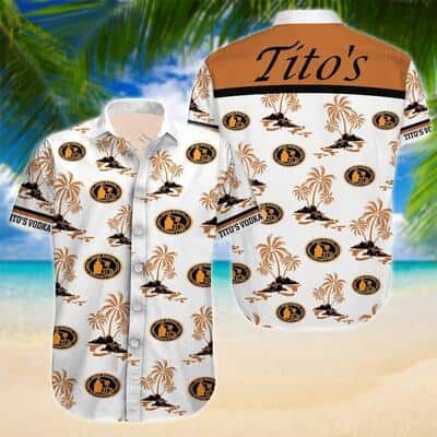 White Aloha Tito's Vodka Hawaiian Shirt Island Pattern Trendy Summer Gift