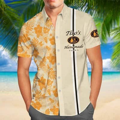 Tito's Vodka Hawaiian Shirt Tropical Flower Pattern Summer Gift For Friend