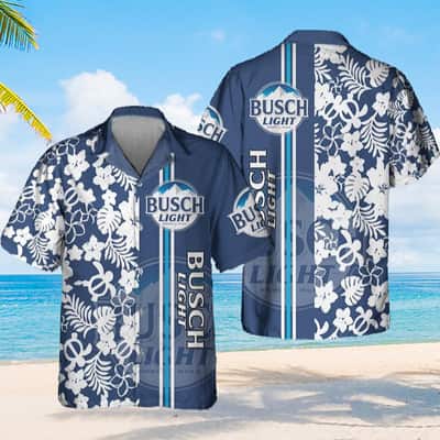 Busch Light Beer Hawaiian Shirt Turtle And Flower Pattern Best Beach Gift Summer Aloha