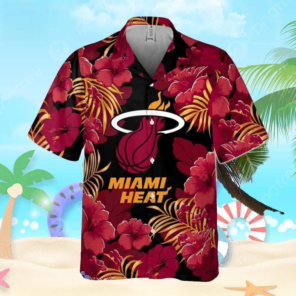 NBA Miami Heat Hawaiian Shirt Hibiscus Flower For Summer Lovers