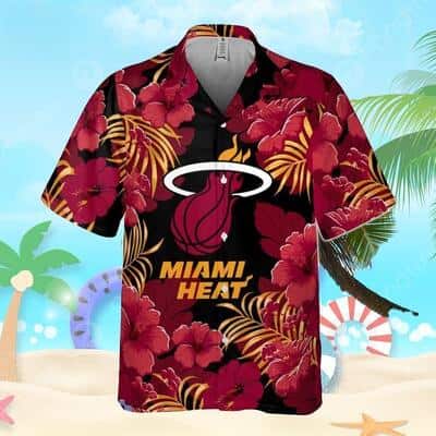 Summer Aloha NBA Miami Heat Hawaiian Shirt Hibiscus Flower Pattern