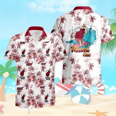 NBA Miami Heat Hawaiian Shirt Tropical Flower Pattern Beach Gift