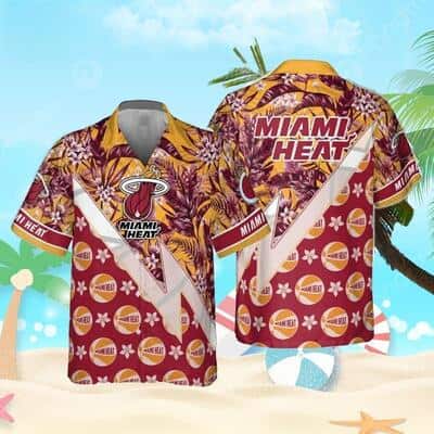Summer Aloha Miami Heat Hawaiian Shirt Tropical And Basketball Pattern