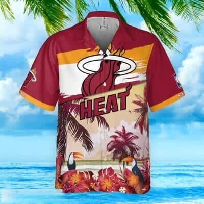 Summer Aloha Miami Heat Hawaiian Shirt Beach Pattern Gift For NBA Fans