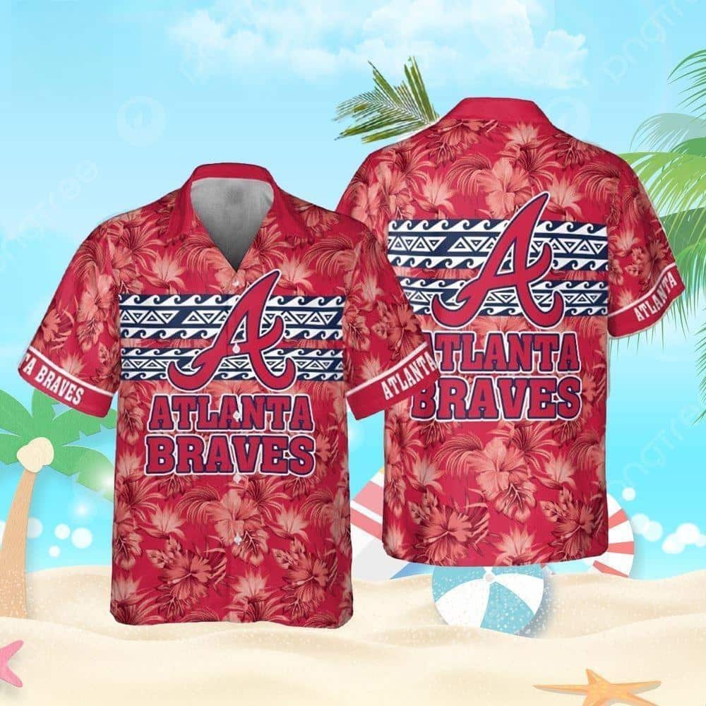 MLB Atlanta Braves Hawaiian Shirt Hibiscus Flower Pattern All Over