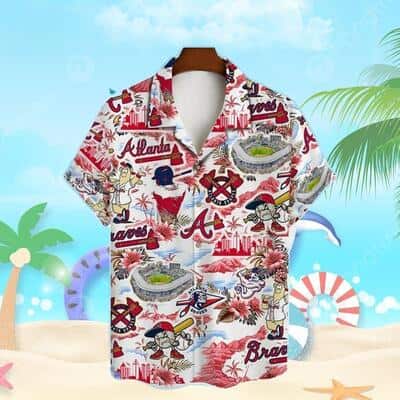 MLB Atlanta Braves Hawaiian Shirt Baseball Pattern On White Background