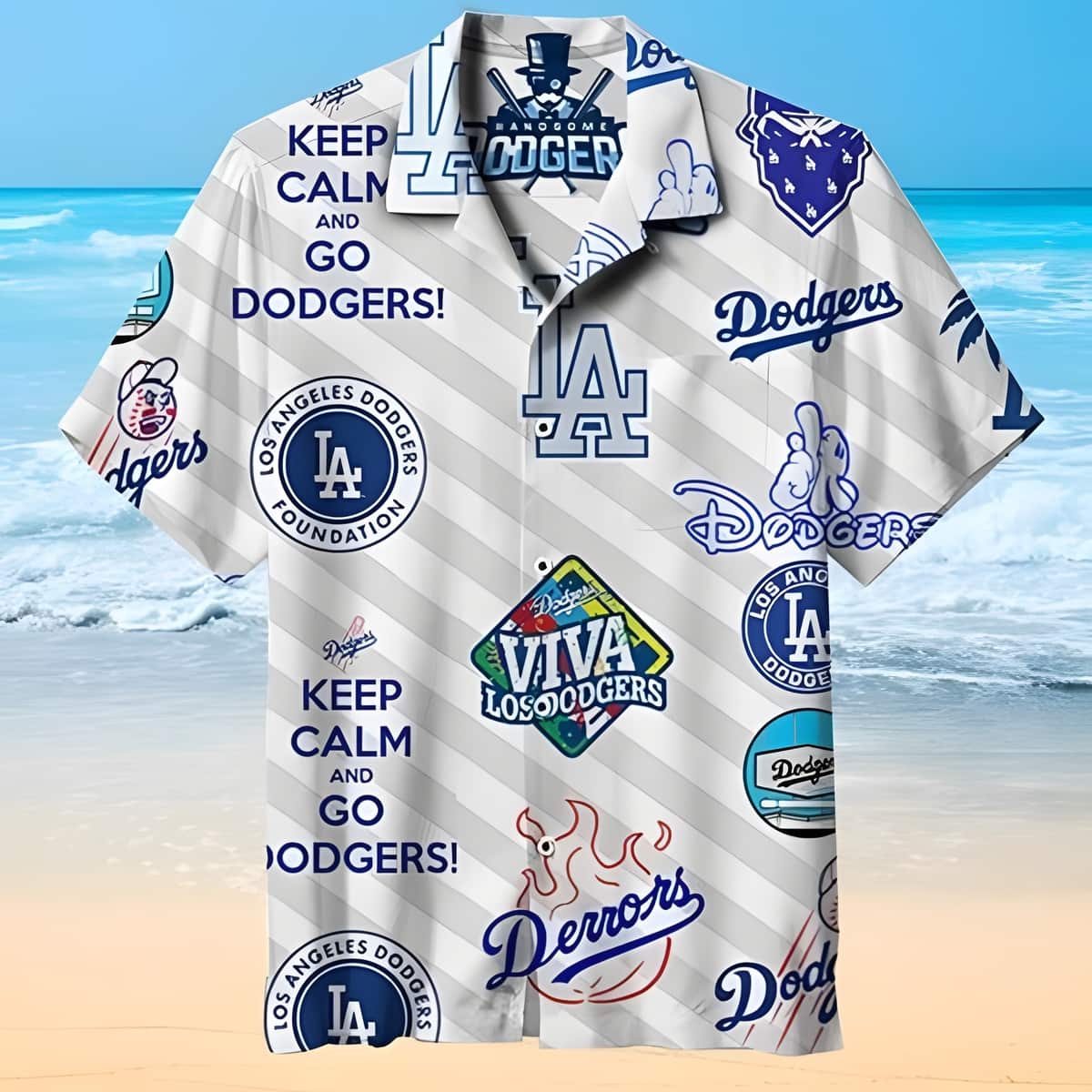 Aloha MLB Keep Calm And Go Los Angeles Dodgers Hawaiian Shirt