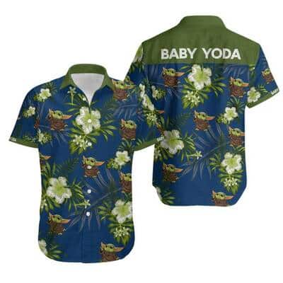 Baby Yoda Star Wars Hawaiian Shirts Hibiscus Pattern Beach Lovers Gift