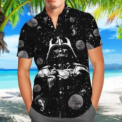 Black Aloha Star Wars Darth Vader Hawaiian Shirt Gift For Mandalorian Fans
