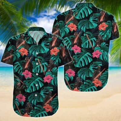 White Aloha Star Wars Darth Vader Hawaiian Shirt Banana Leaves Pattern  Beach Gift