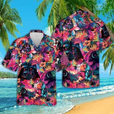 Darth Vader Star Wars Synthwave Hawaiian Shirts Summer Beach Gift