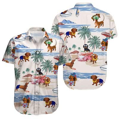 Summer Aloha Dachshund Hawaiian Shirt Gift For Beach Lovers