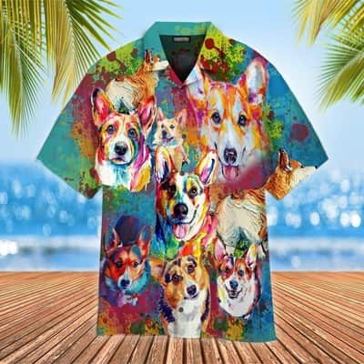 Corgi Colorful Hawaiian Shirt Dog Lovers Gift