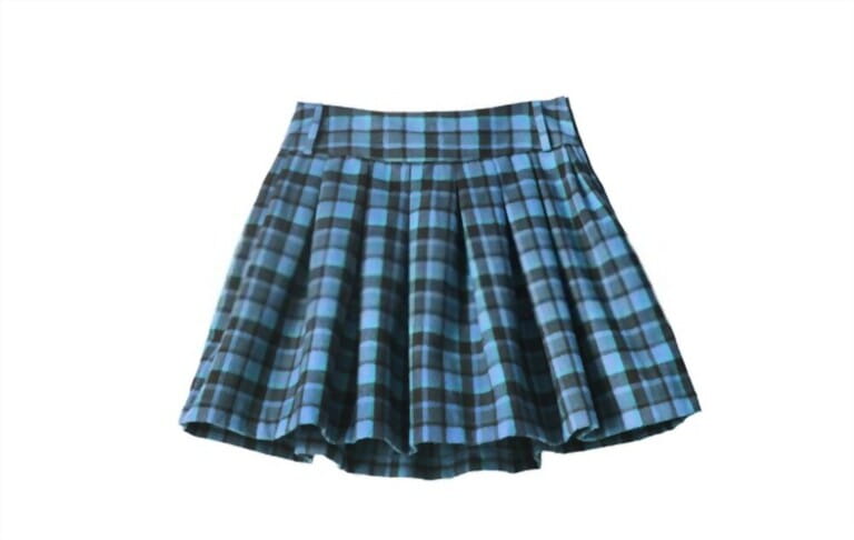plaid blue skirt isolated on white background plaid blue skirt isolated on white background