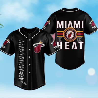 Black NBA Miami Heat Baseball Jersey Gift For Basketball Lovers