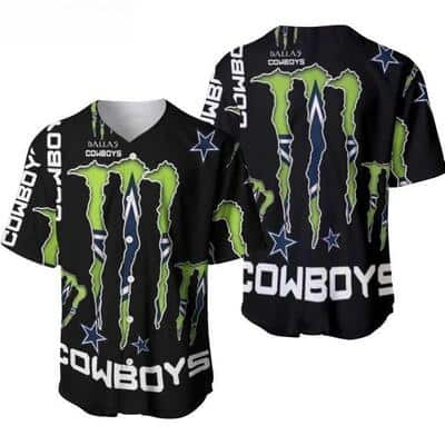NFL Dallas Cowboys Baseball Jersey Monster Energy Logo