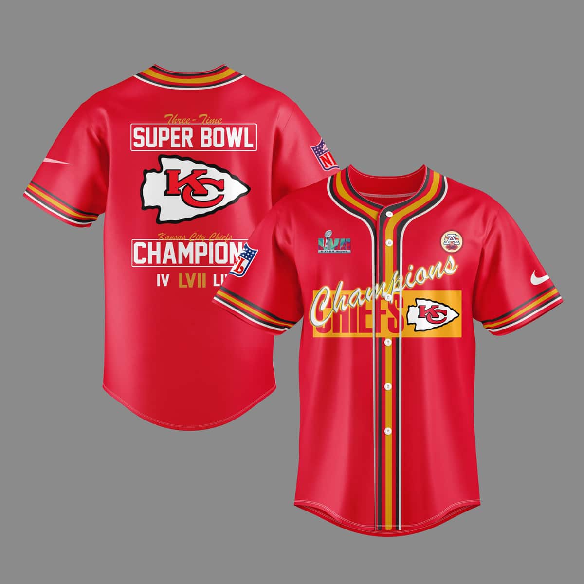 Super Bowl Champions NFL Kansas City Chiefs Baseball Jersey